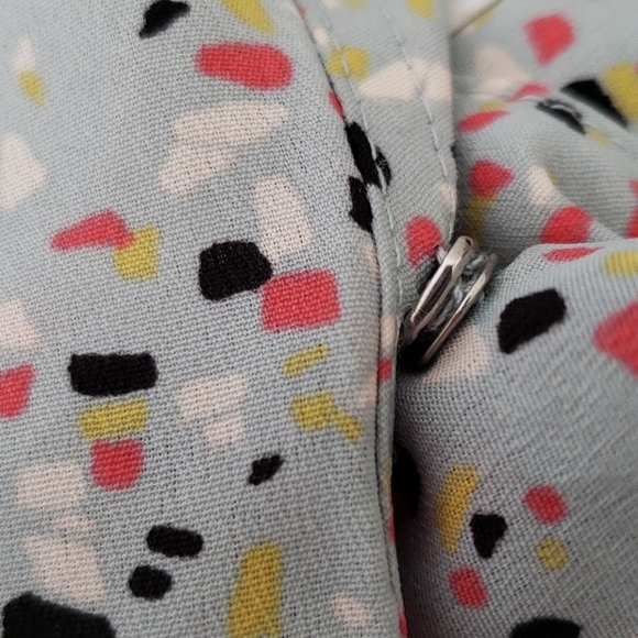 BCBG Grey/Blue Confetti Splashed Cross Front Mini Dress Size XS - Picture 9 of 10